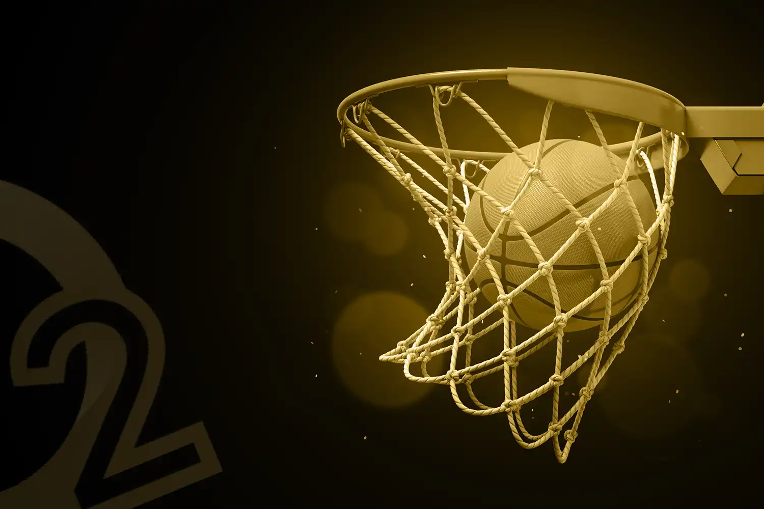 Basketball going going in basket